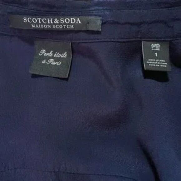 Scotch and Soda Dress Navy Blue Button Down NWOT Sz Small - Picture 7 of 7